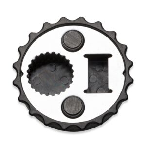 ABRIDOR DE GARRAFA FORMATO TAMPA DE METAL C/ IMÃ DE GELADEIRA