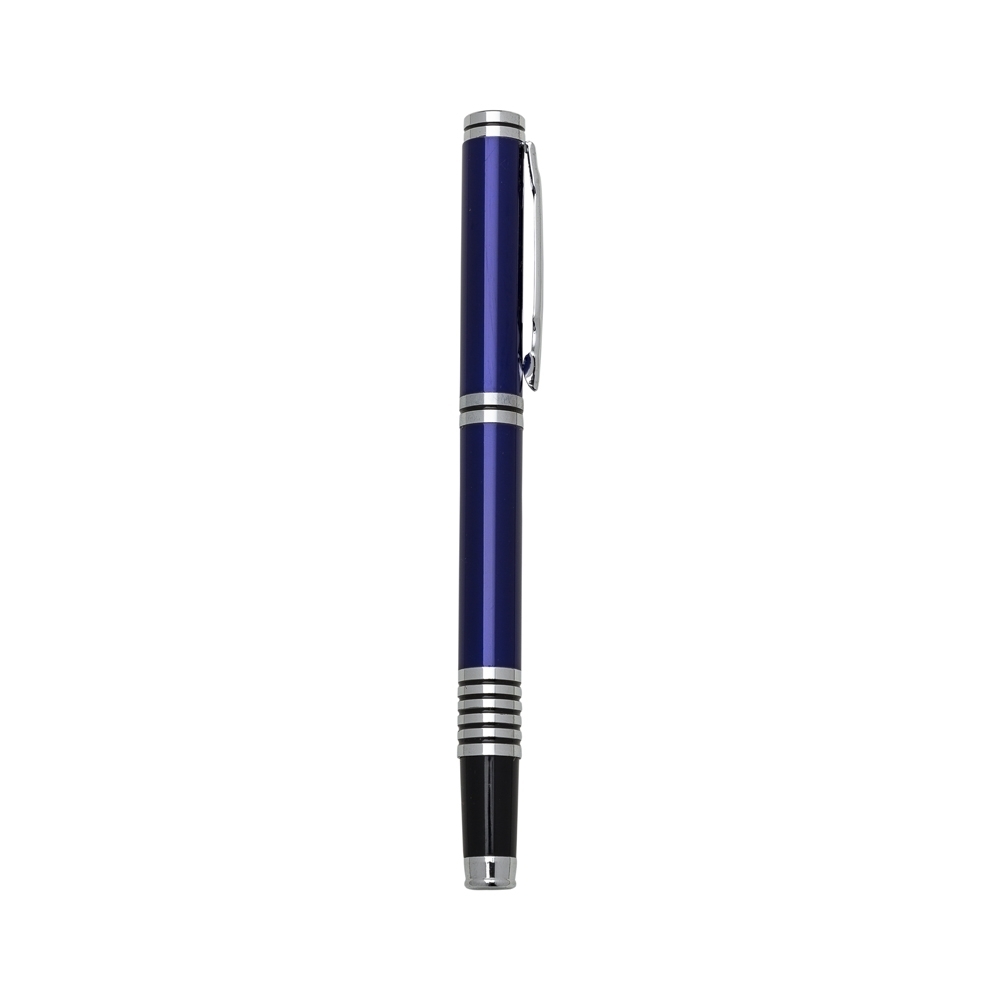 CANETA METAL ROLLER C/ DET PRATA E PRETO