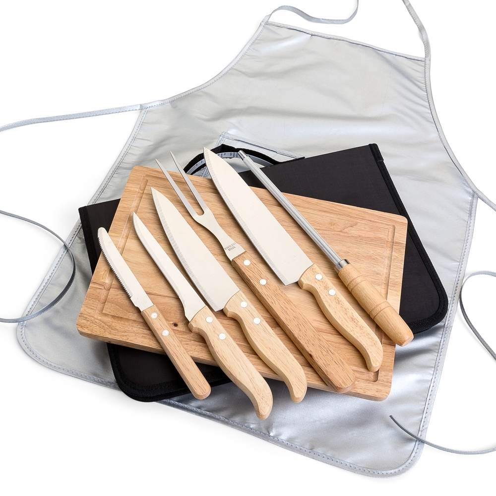 KIT TALHERES P/ CHURRASCO C/ 8 PEÇAS